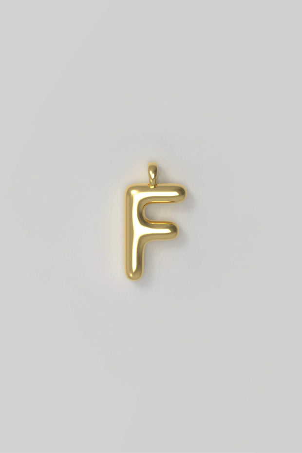 Letter charm Small F - Gold plated