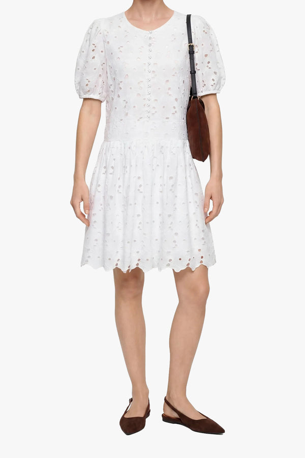Broderie Anglaise Puffed Dress