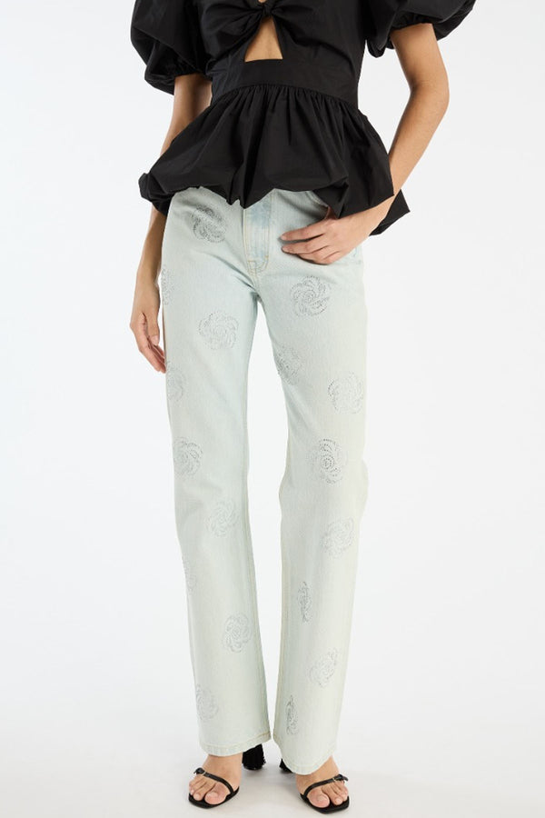 Washed Twill Stud Jeans