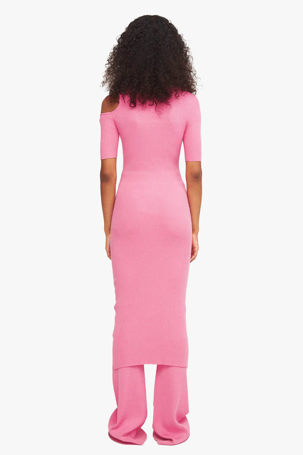 ZERO203 Ribbed Cut-Out Midi Dress