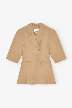 Heavy Cotton Tailoring 3/4 Sleeve Blazer