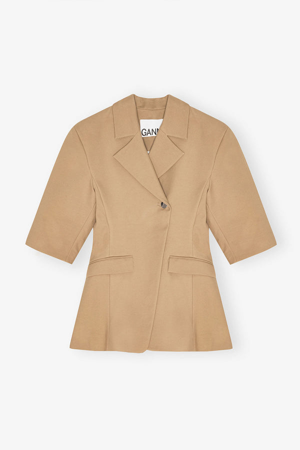 Heavy Cotton Tailoring 3/4 Sleeve Blazer