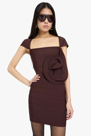 Rose Cap Sleeve Mini Dress