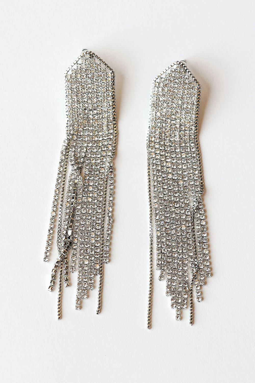 Rhinestone Silver Earrings