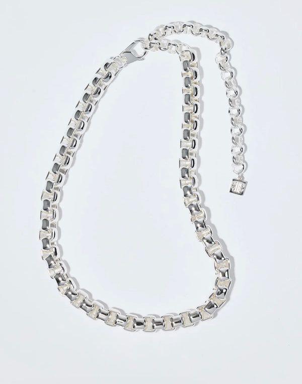 Big Box Chain Necklace Silver
