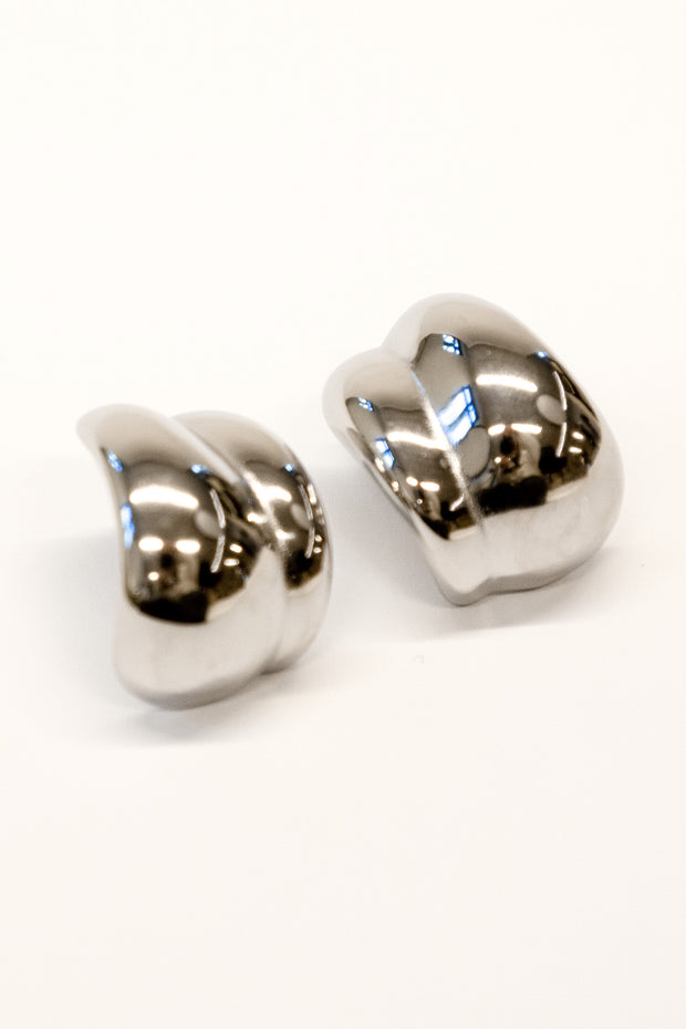 Small Chunky Silver Shaped Earrings