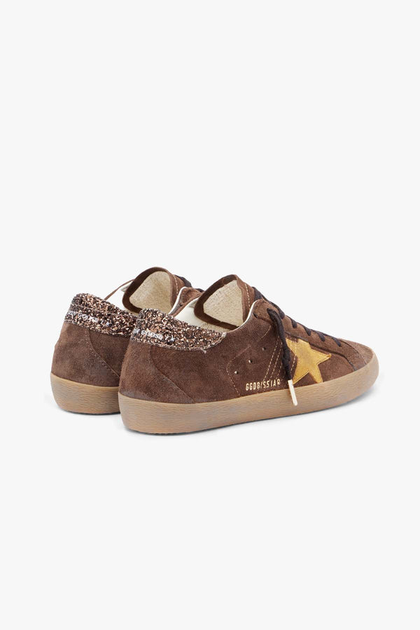 Super-Star Suede Upper Toe Tongue And Star Glitter Heel