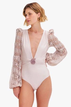 Seashell Lycra Long Sleeve Swimsuit