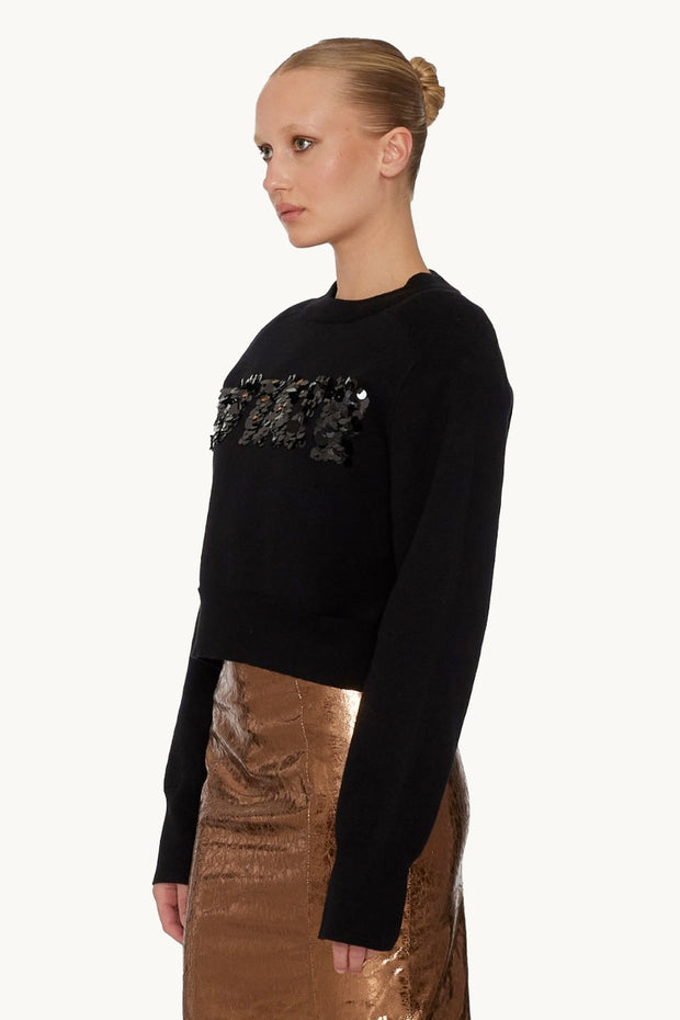 Sequin Logo Sweater