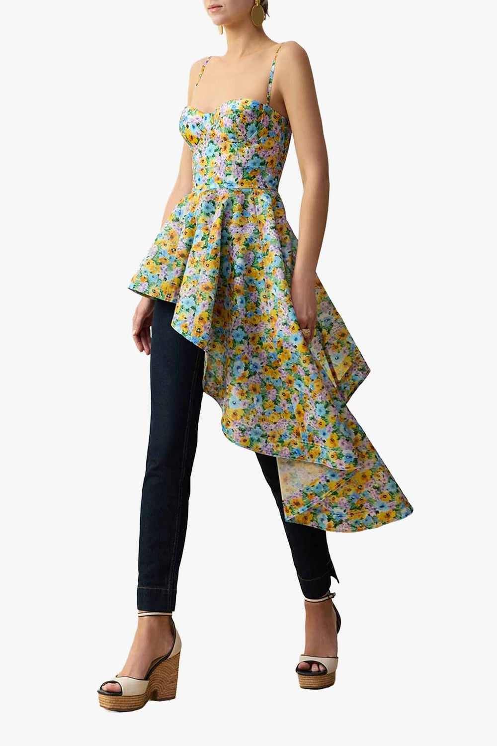 Clash Peplum Bustier Top