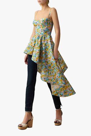 Clash Peplum Bustier Top