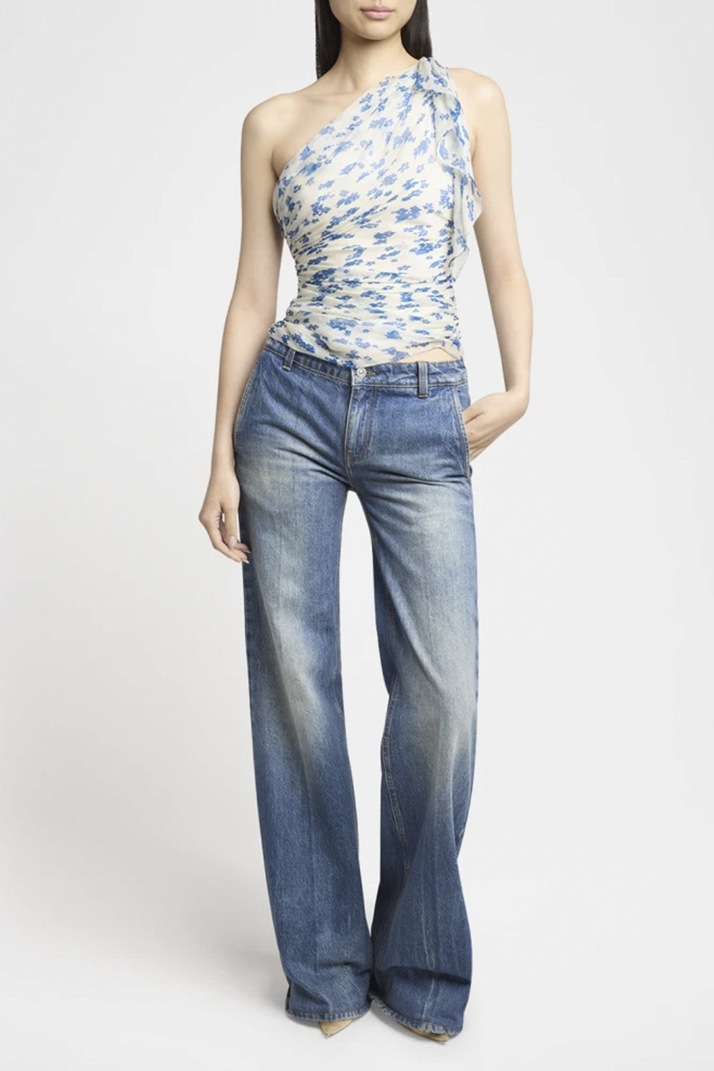 One-Shoulder Draped Top