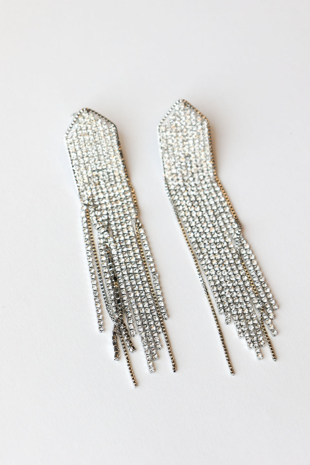 Rhinestone Silver Earrings