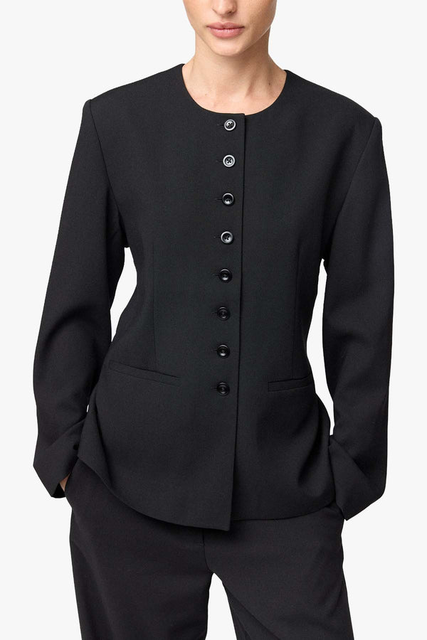 Tailored Round Neck Blazer
