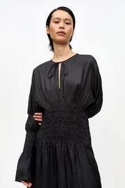 Viscose Habotai Smock Midi Dress