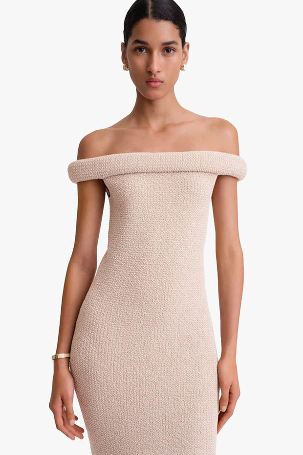Off-Shoulder Roll Knit Dress