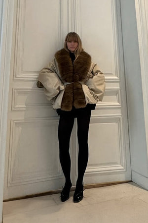 Faux Fur Collar Jacket