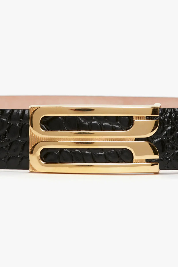 Jumbo Frame Belt Embossed Croco