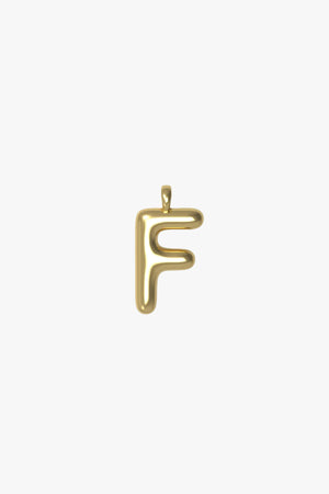 Letter charm Small F - Gold plated