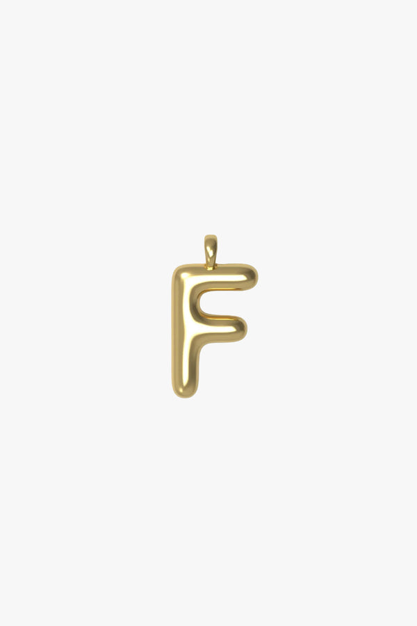 Letter charm Small F - Gold plated