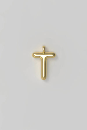 Letter charm Small T - Gold plated