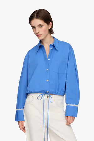 Stretch Cotton Cropped Bowling Shirt