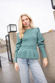 Ribbed Peplum Sweater