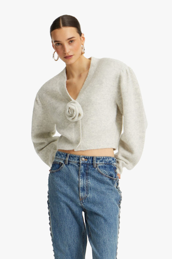 Knit Puffsleeve Cardigan