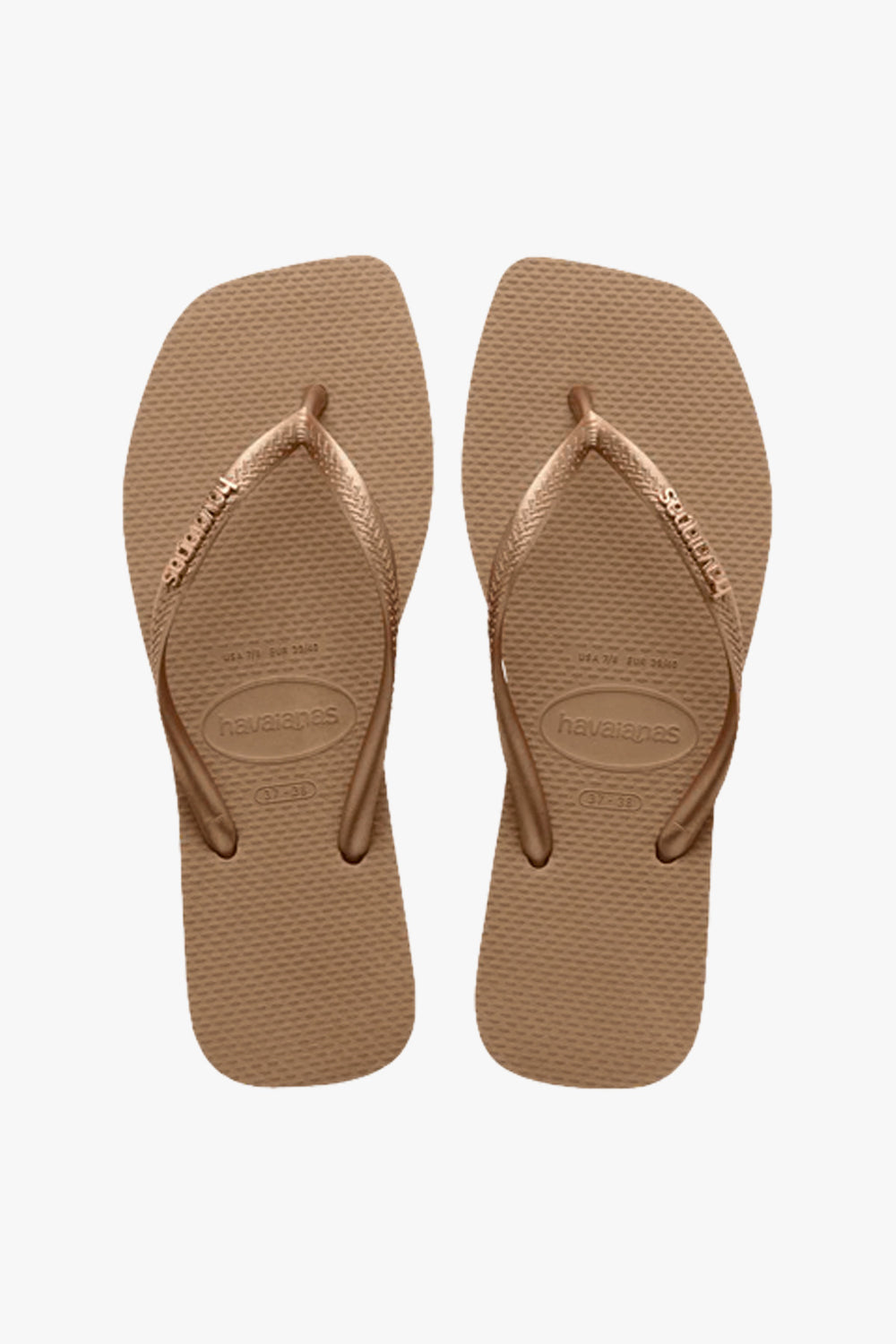 Square Logo Metallic Rose Gold