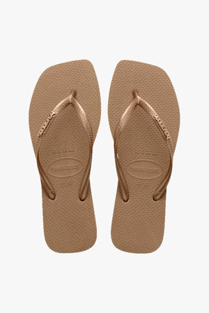 Square Logo Metallic Rose Gold