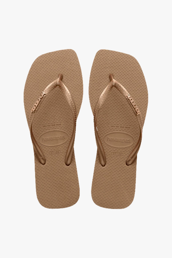 Square Logo Metallic Rose Gold