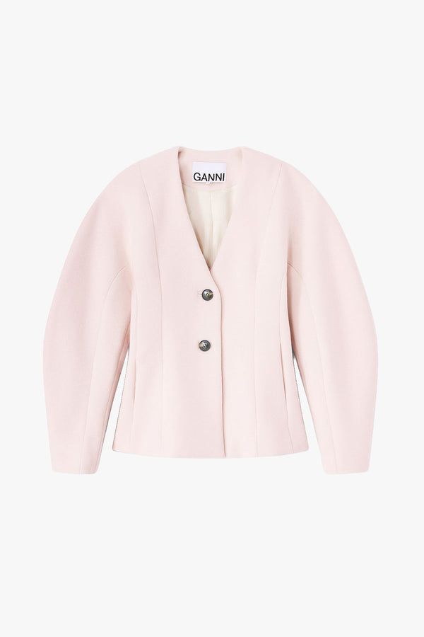 Peacoat Wool Fitted Blazer