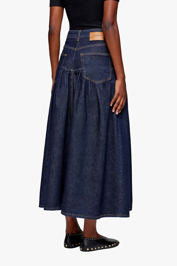 Stretch Denim Long Skirt