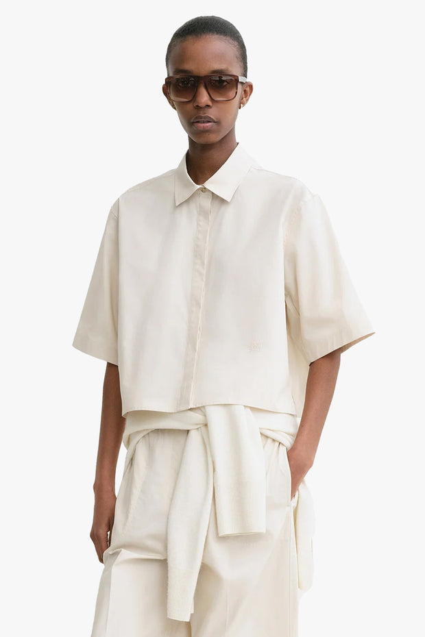 Cropped Cotton-Poplin Shirt