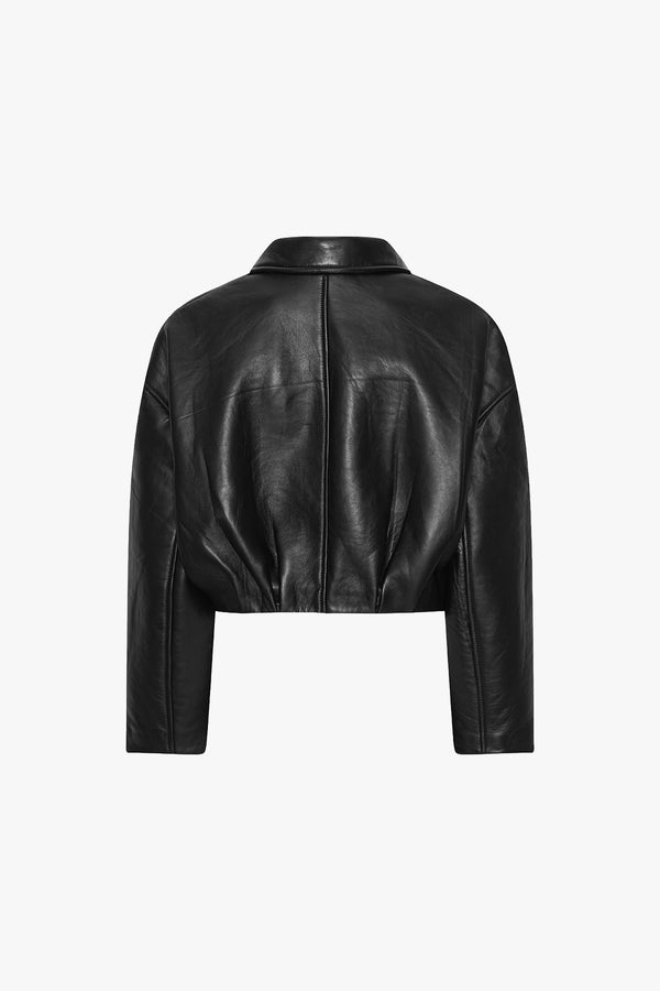 Bonded Boxy Leather Jacket