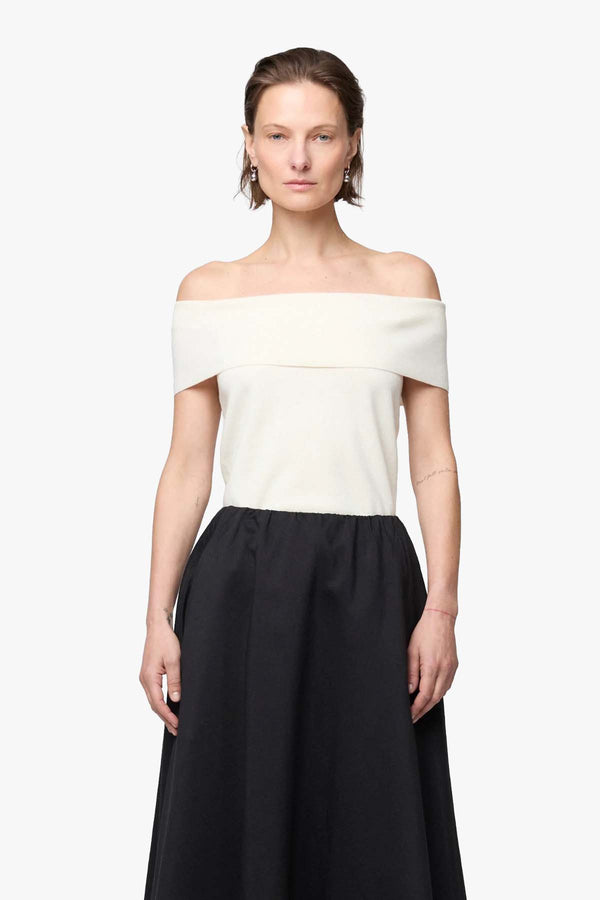 Compact Knit Off Shoulder Top