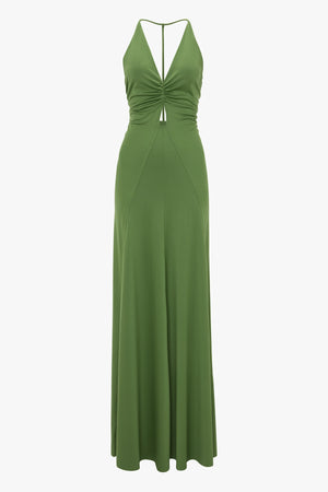 V-neck Ruched Cami Gown
