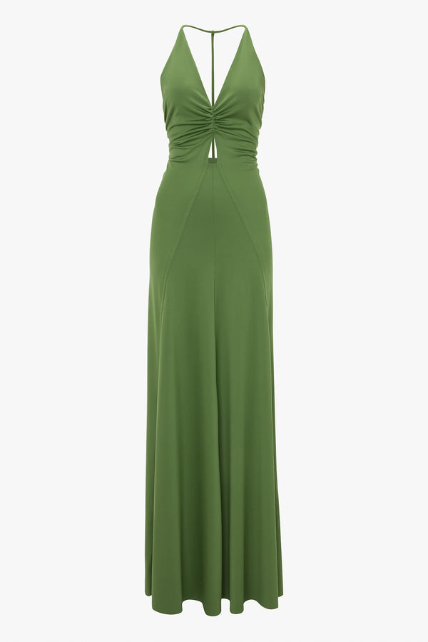 V-neck Ruched Cami Gown