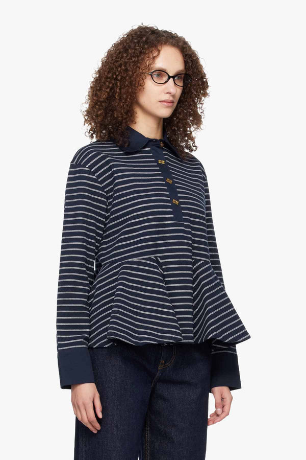 Single Pique Peplum Polo