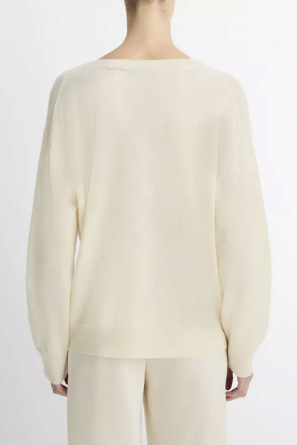 Silk Blend Deep V Neck Sweater