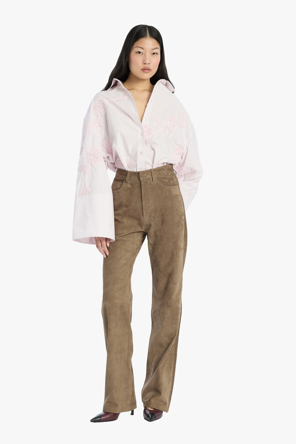 Straight Suede Pants