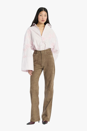 Straight Suede Pants