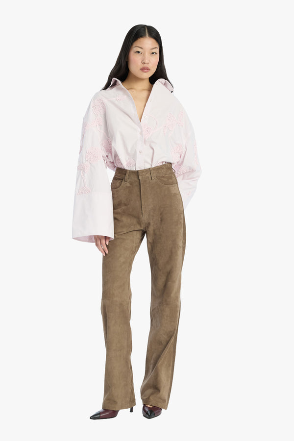 Straight Suede Pants