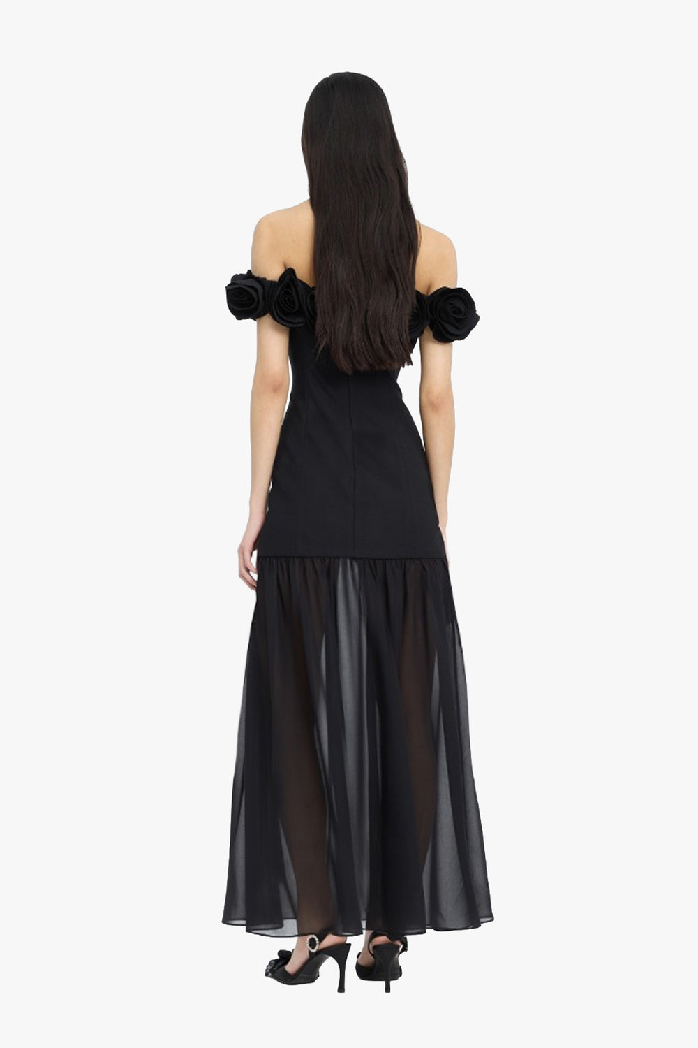 Crepe Flower Maxi Dress