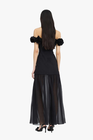Crepe Flower Maxi Dress