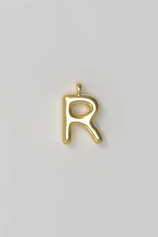 Letter charm Small R - Gold plated