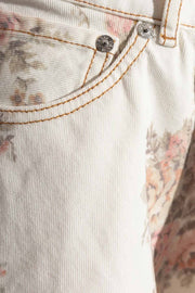 Print Denim Mini Skirt