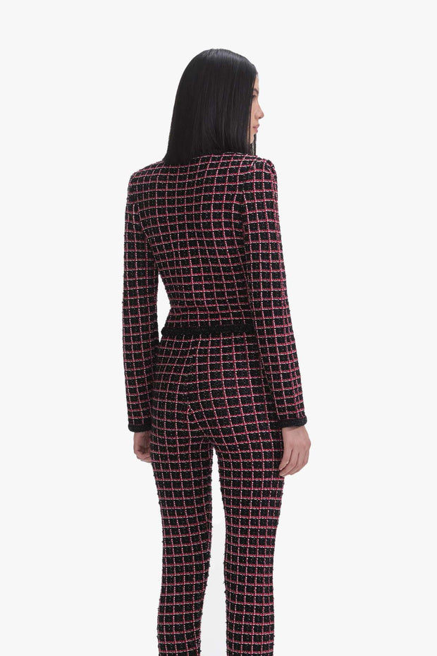 Black And Red Check Cardigan