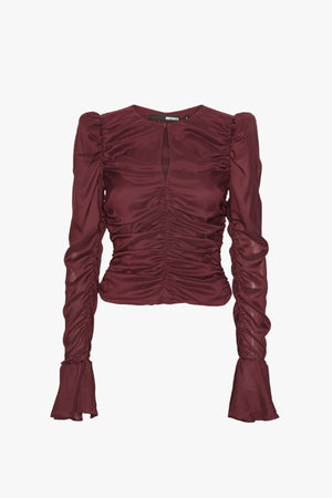 Chiffon Ruched Ls Top