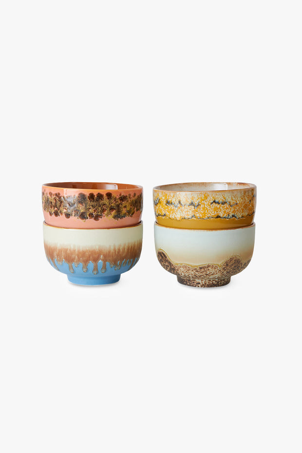 70s Ceramics Noodle Bowls Seabreeze Set Of 4